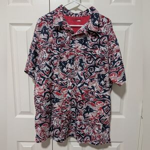 Columbia Red/White/Blue Marlin Short Sleeve PFG Shirt